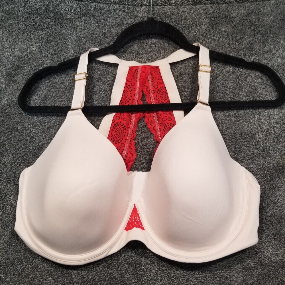 SOMA 40DD Embraceable Geo Lace RACERBACK bra w/ WIRE Pink and Red